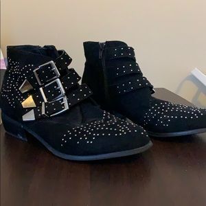 Black studded ankle boots
